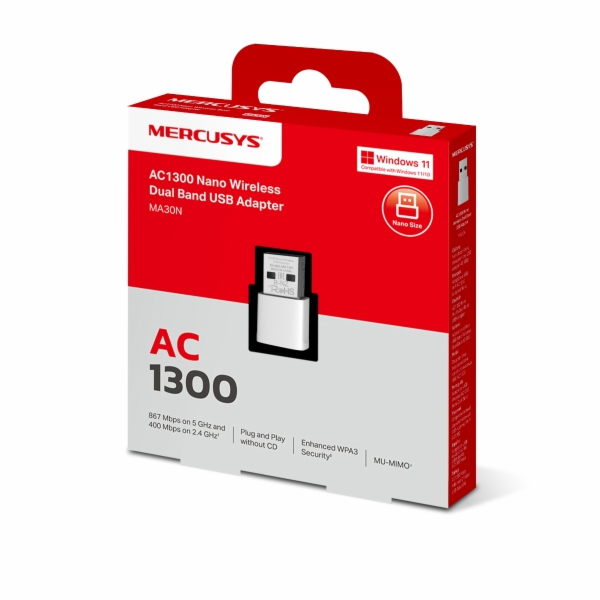 USB klient TP-Link Mercusys MA30N Wireless USB adapter AC...