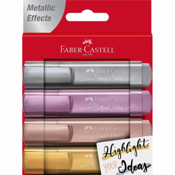Faber-Castell zvýrazňovač TL 46 metalický 4-balení pouzdr...