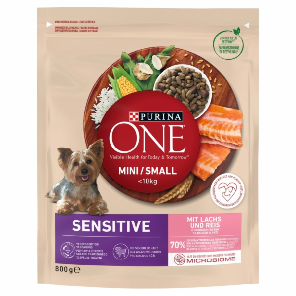 PURINA One Mini/Small Sensitive Salmon, rice - suché krmi...