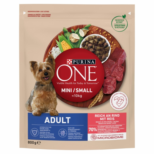 PURINA One Mini Adult Beef Rice - Suché krmivo pro psy - ...