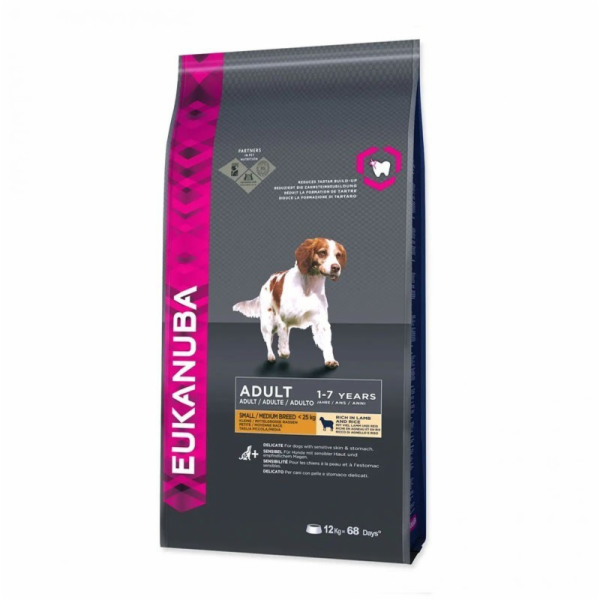 Eukanuba Small & Medium Jehněčí rýže 12 kg