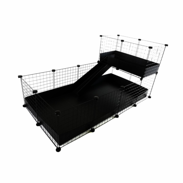 C&C modulární klec jednopatrová 4x2 + Loft 2x1 + Černá rampa
