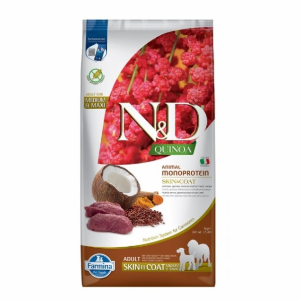 FARMINA N&D Quinoa Dog Skin&Coat Venison&Coconut Adult Me...