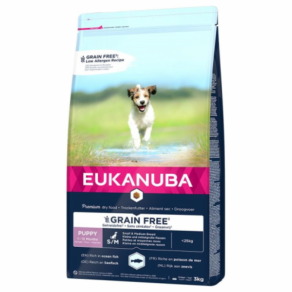 EUKANUBA Grain Free Puppy Small/Medium Breed Ocean Fish -...
