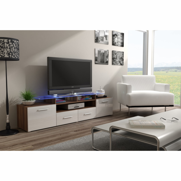 Televizní stolek Cama EVORA 200 švestka/bílý lesk