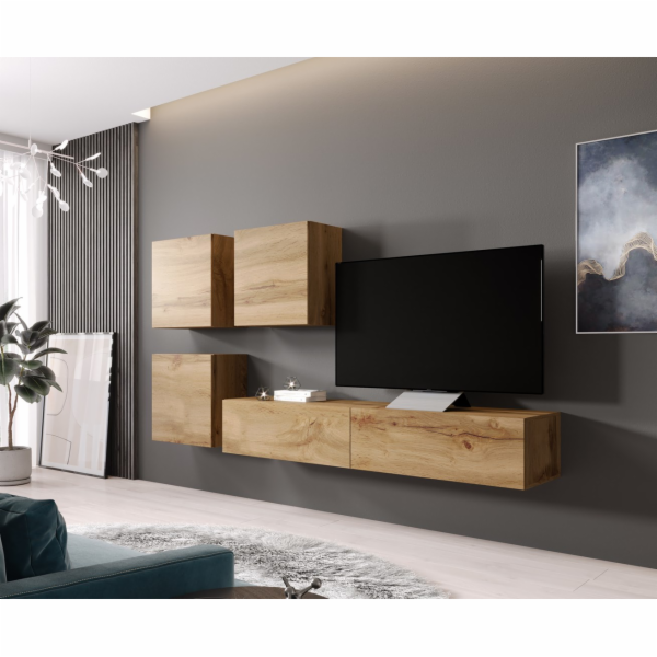 Cama Obývací skříň sestava VIGO 23 dub wotan/dub wotan lesk