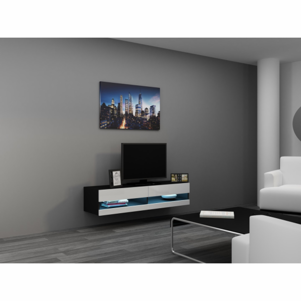Cama Obývací skříň sestava VIGO NEW 11 černo/bílý lesk