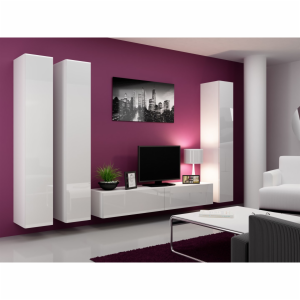Cama sestava obývacích skříněk VIGO 1 bílá/bílý lesk