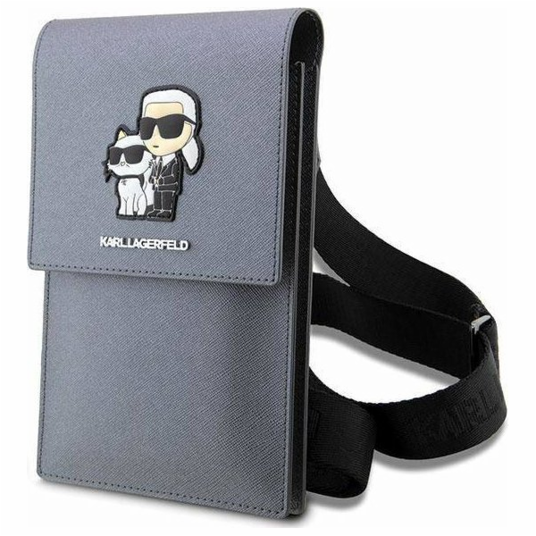 Karl Lagerfeld Saffiano Metal Logo NFT Wallet Phone Bag s...