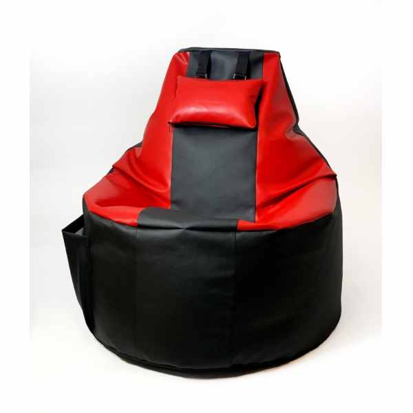 Hráčský pytel Sako pouffe černo-červený XXL 130 x 90 cm