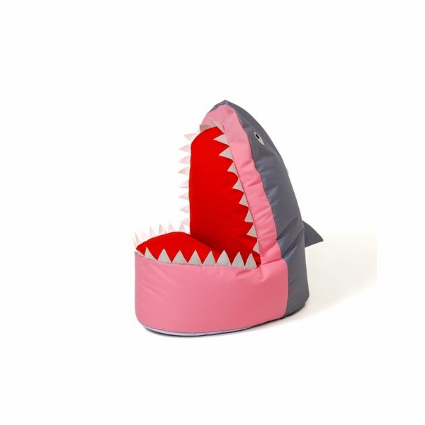 Sako taška pouffe Shark šedo-růžová XXL 100 x 60 cm