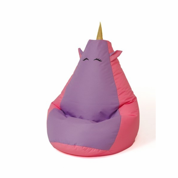 Sako taška pouf Unicorn růžovo-fialová XXL 140 x 100 cm