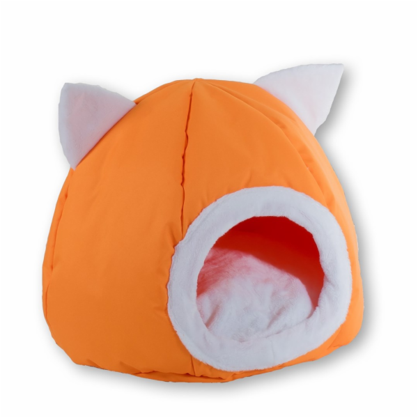 Pelíšek pro kočku GO GIFT - oranžový - 40x40x34 cm