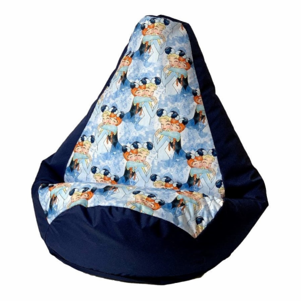 Sako bag pouffe hruška potisk tmavě modrá - Frozen XL 130...