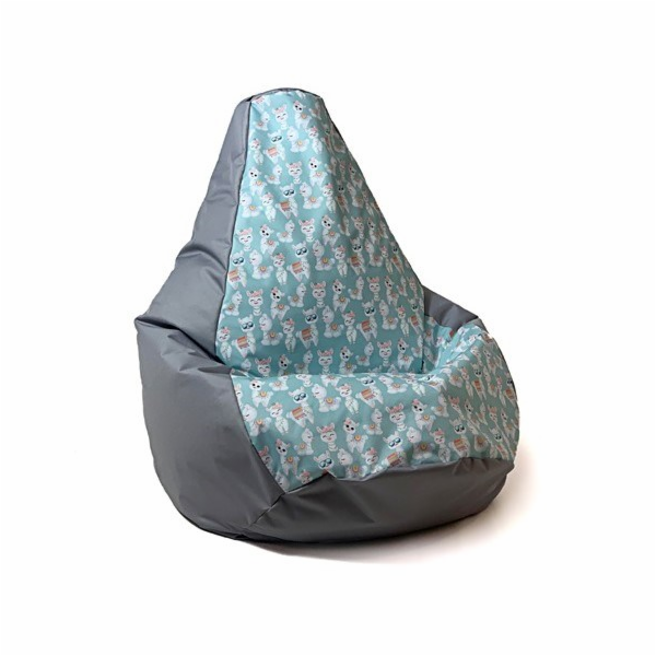 Sako taška pouffe Potisk hrušek šedo-lama L 105 x 80 cm