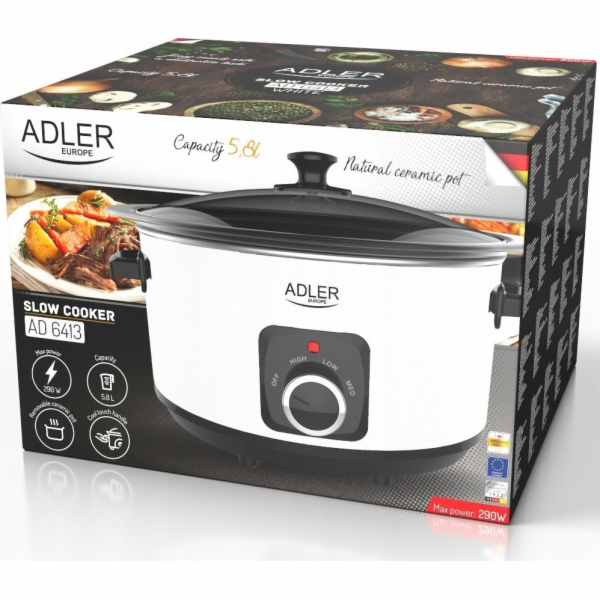 Adler AD 6413r Pomalý hrnec 5,8L White Adler