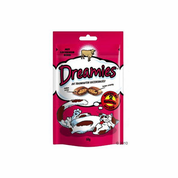 Delicious pro kočky Dreamies, s hovězím masem, 60 gr