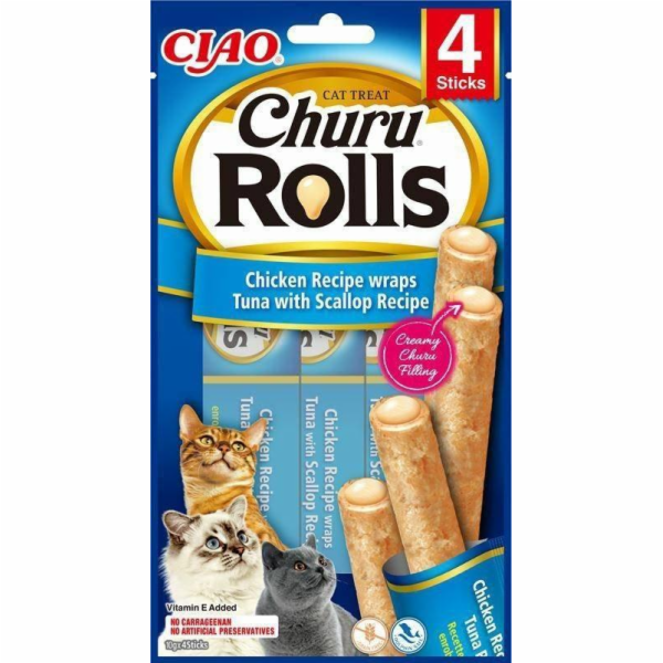 INABA Churu Rolls Chicken recipe wraps Tuna with scallop ...