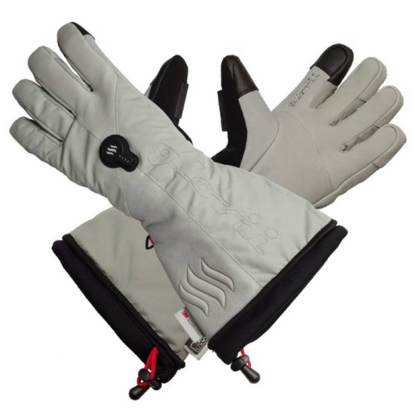 GLOVII Ski, Vyhřívané rukavice, XL, šedé