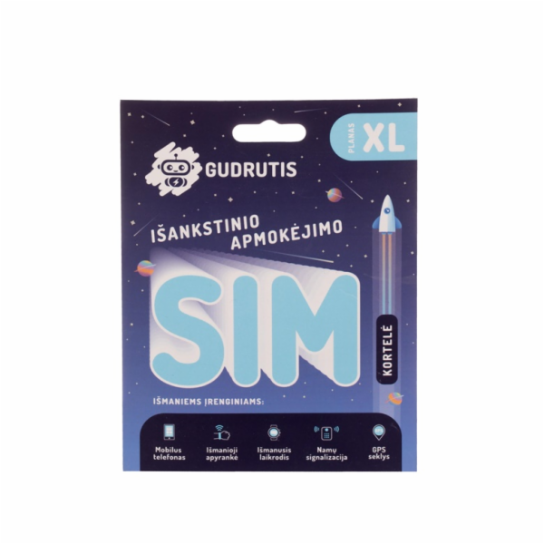 PLATBA PŘEDEM KARTOU GUDRUTIS SIMXL