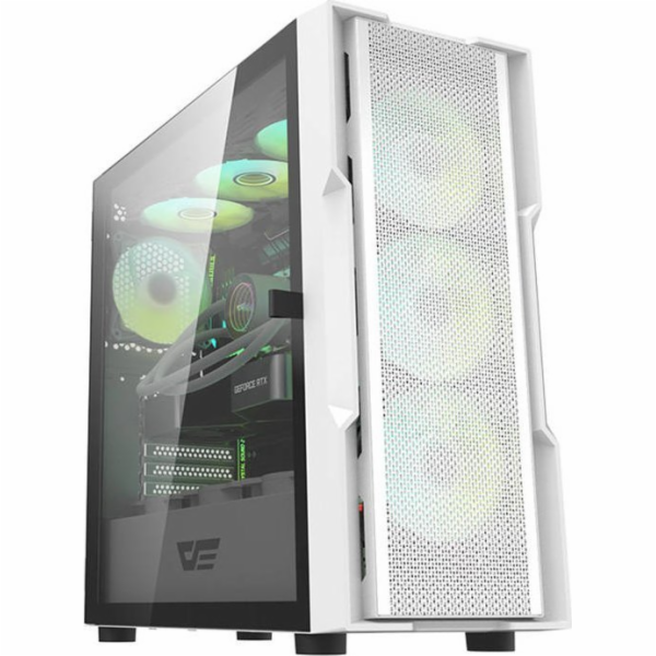 Počítačová skříň Darkflash DK431 + 4 ventilátory (bílá)