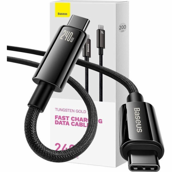 Kabel USB-C na USB-C Baseus Tungsten Gold 240W 2 m (černý)