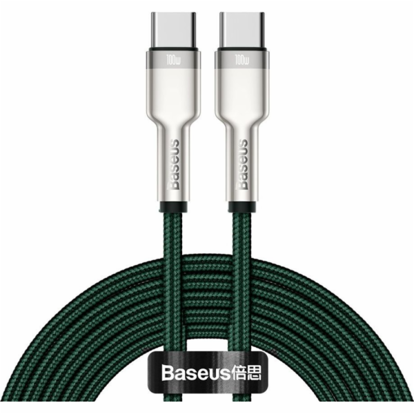 Kabel USB-C na USB-C Baseus Cafule, 100W, 2m (zelený)