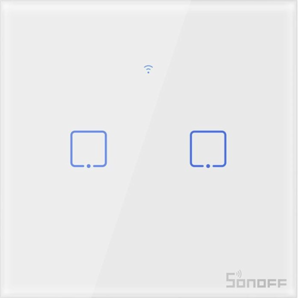 Chytrý spínač WiFi + RF 433 Sonoff T1 EU TX (2-kanálový)