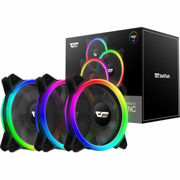 Sada počítačových ventilátorů ARGB Darkflash DR12 Pro 3v1...