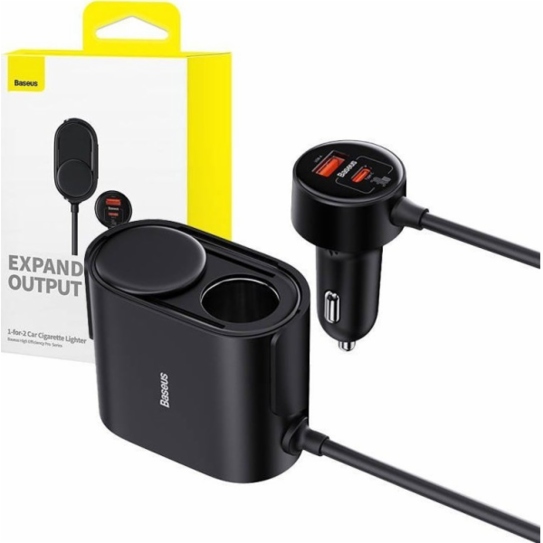 Vysoce účinná základna do zapalovače do auta 1 pro 2 30W ...