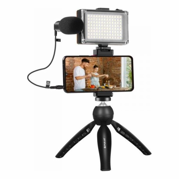 Sada pro živé vysílání Puluz držák na stativ + LED lampa ...