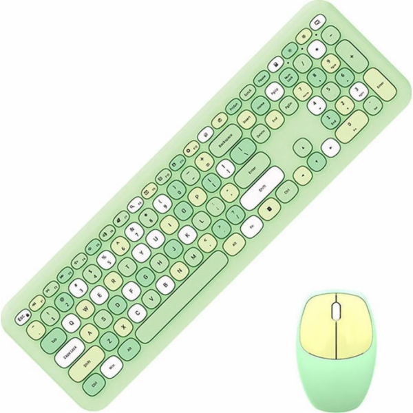 Sada bezdrátové klávesnice a myši MOFII 666 2,4G (zelená)
