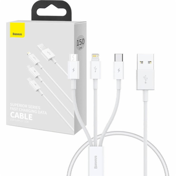 Rychlé nabíjení USB na M+L+C Baseus Superior Data 3,5 A 0...