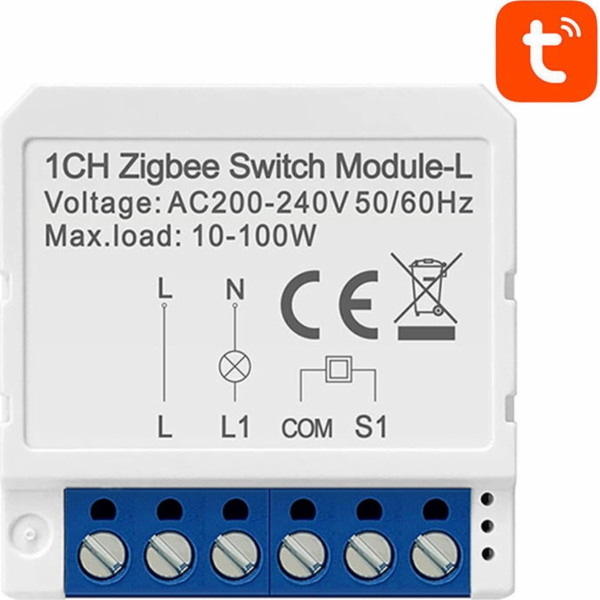Chytrý spínací modul ZigBee Avatto LZWSM16-W1 Bez neutrál...
