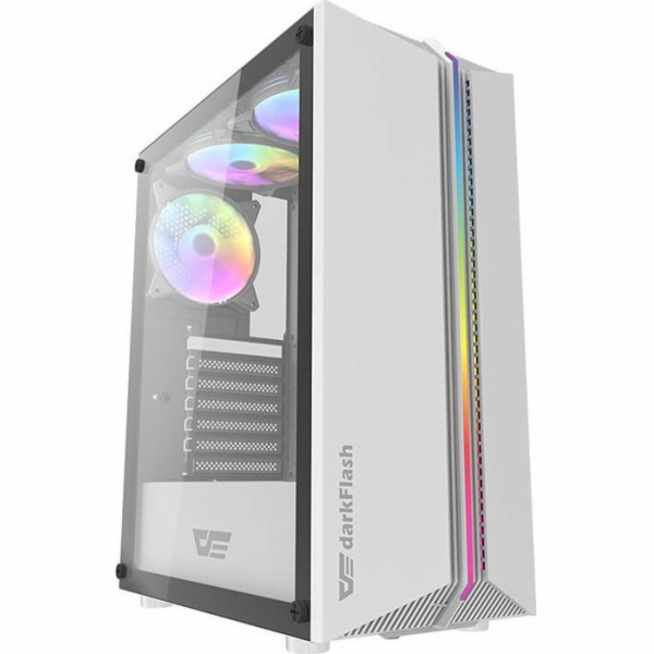 Počítačová skříň Darkflash DK151 LED se 3 ventilátory (bílá)