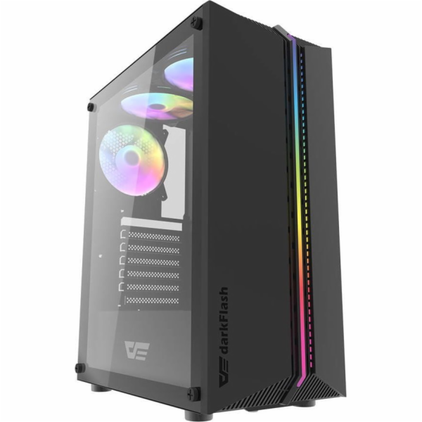 Počítačová skříň Darkflash DK151 LED se 3 ventilátory (če...