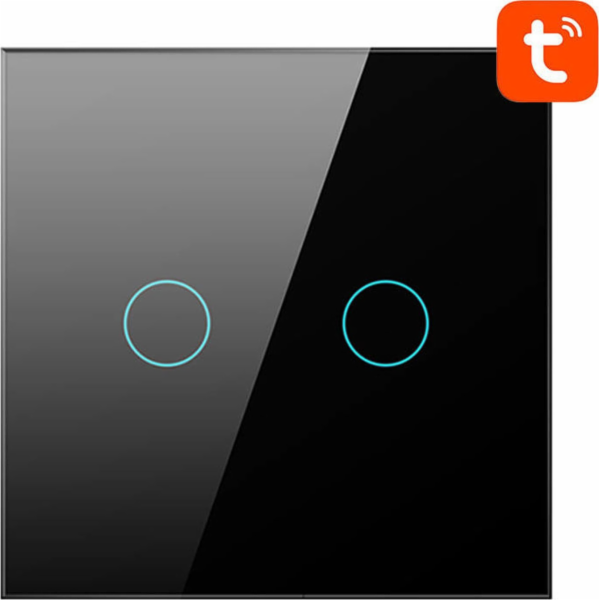 Smart Light Switch WiFi Avatto TS02-EU-B2 2 Way TUYA (black)