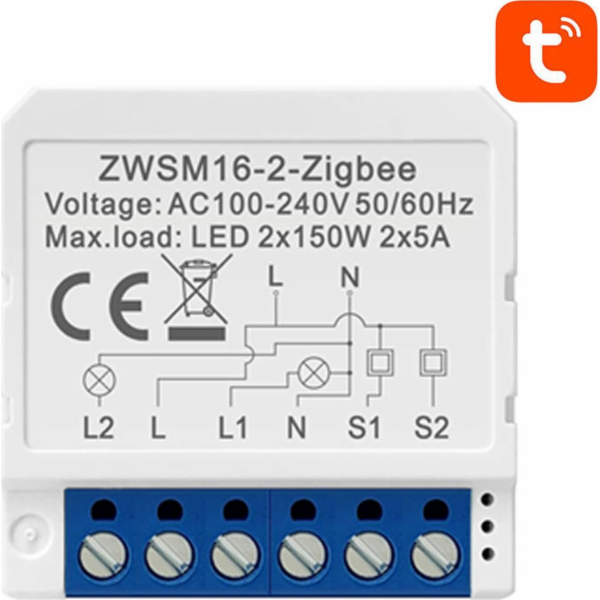 Chytrý spínací modul ZigBee Avatto ZWSM16-W2 TUYA