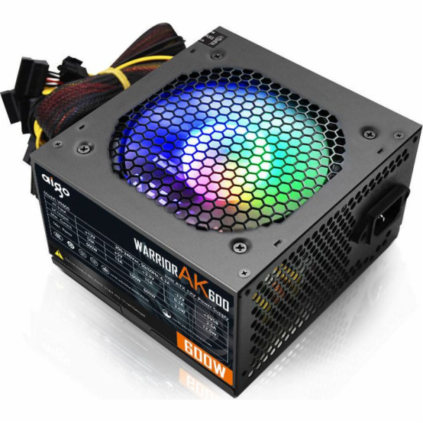 Počítačový zdroj Aigo AK600 RGB (černý)