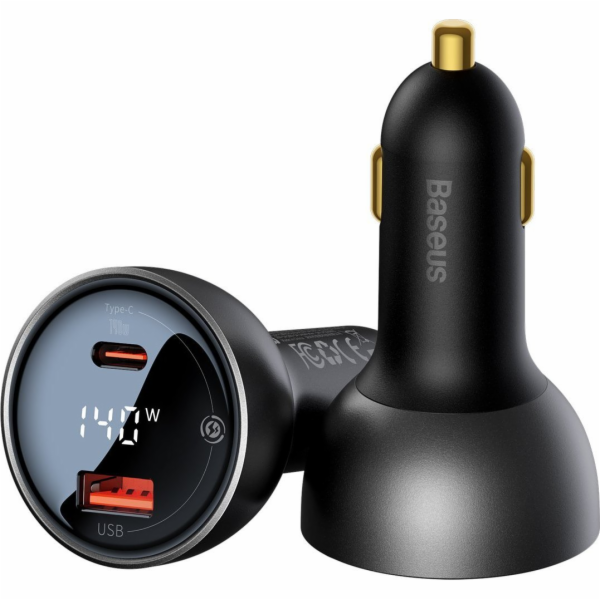 Nabíječka do auta Baseus Superme, USB, USB-C, 140 W (černá)