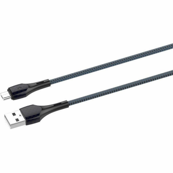 LDNIO LS522 2m kabel USB - Micro USB (šedomodrý)