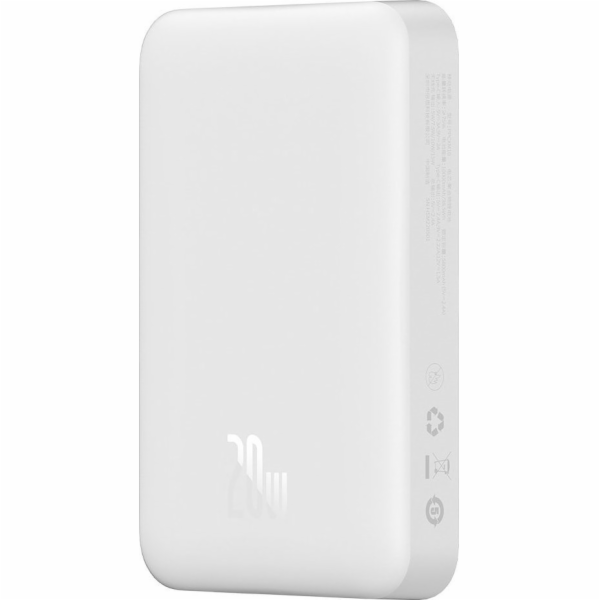 Powerbanka Baseus Magnetic, 10000mAh, USB-C 20W (bílá)