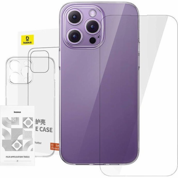 Čiré pouzdro Baseus iPhone 14 ProMax + tvrzené sklo