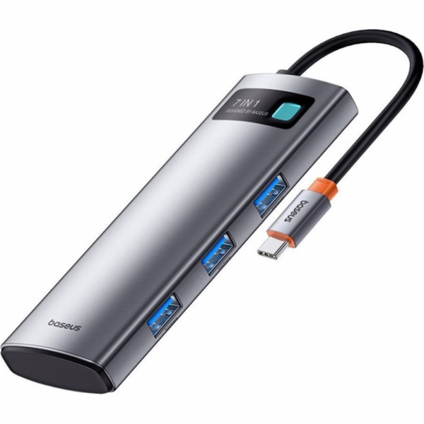 Rozbočovač 7v1 Baseus Gleam, USB-C na 1x HDMI4K 60Hz + 3x...