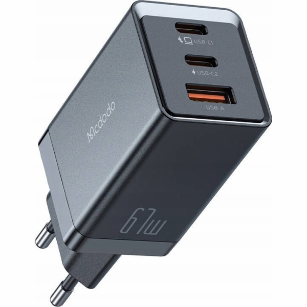 Mcdodo CH-1541 GaN síťová nabíječka, 2x USB-C, 1x USB, 67...