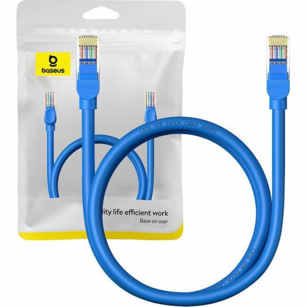 Kulatý kabel Baseus Ethernet RJ45, Cat.6, 1 m (modrý)