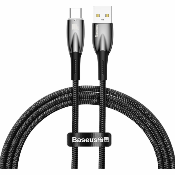 Kabel USB pro USB-C Baseus řady Glimmer, 100 W, 1 m (černý)