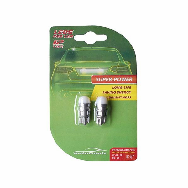 Žárovka AutoDuals LED T10 bílá 2ks