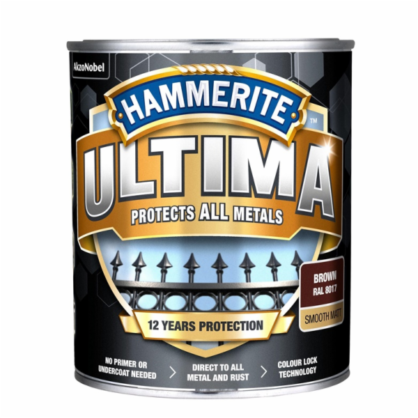 Barva na kov Hammerite Ultima Matt, 0,7 l, hnědá