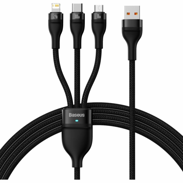 USB kabel 3v1 Baseus Flash Series, USB-C + micro USB + Li...